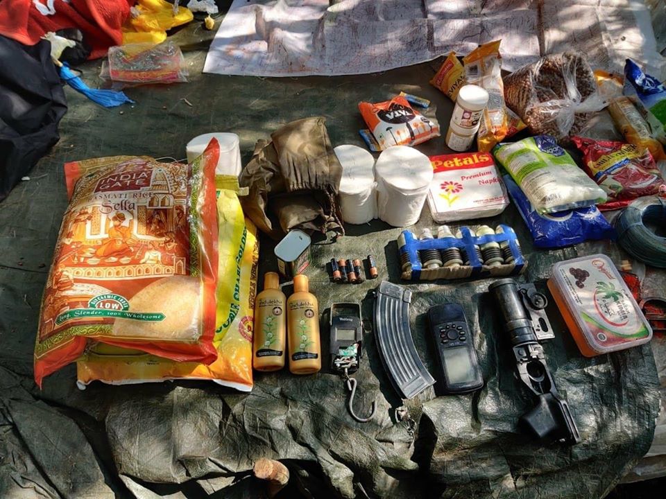 Army recover arms and ammunition during search operation in Harwan forest area