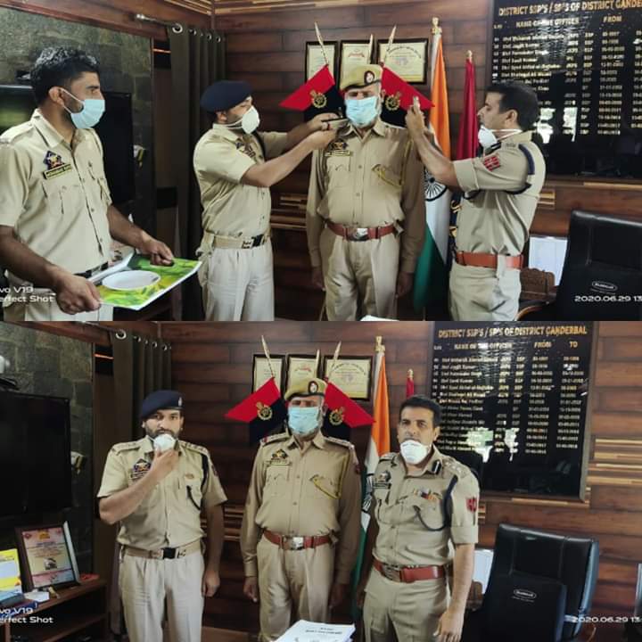 GANDERBAL POLICE ORGANIZED PIPPING CEREMONY OF NEWLY PROMOTED INSPECTOR (M) OF J&K POLICE
