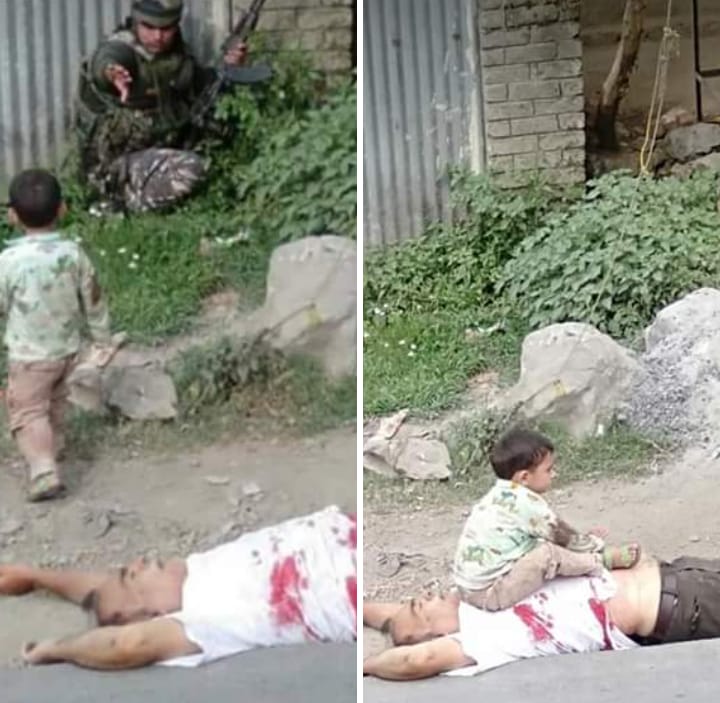 Every eye in Kashmir moist as 3-year-old boy wails grandfather’s death at Sopore shootout site