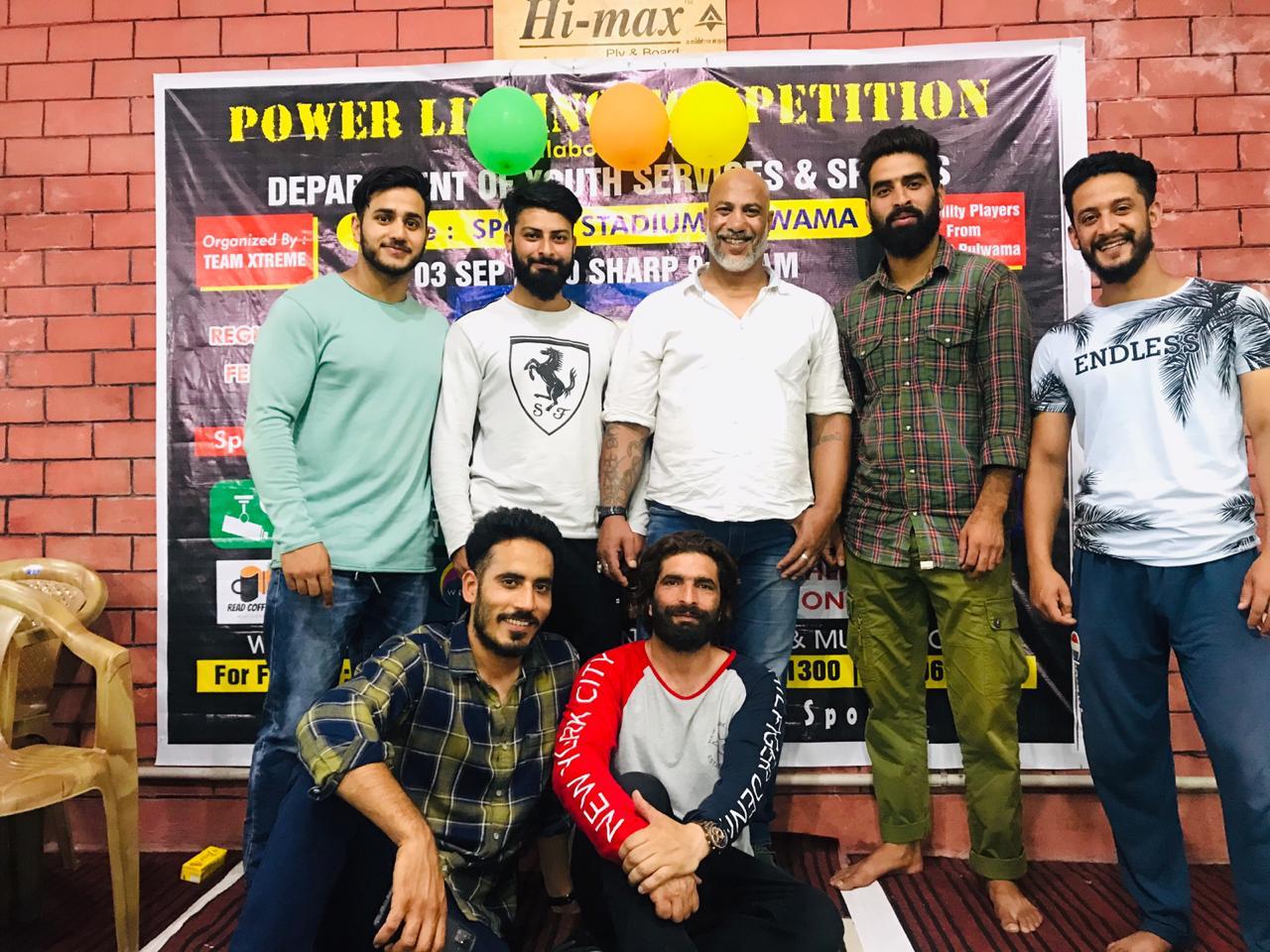 Team extreme,Golden muscle nutrition & Muscle mechie gym organises first Power lifting championship in Pulwama.