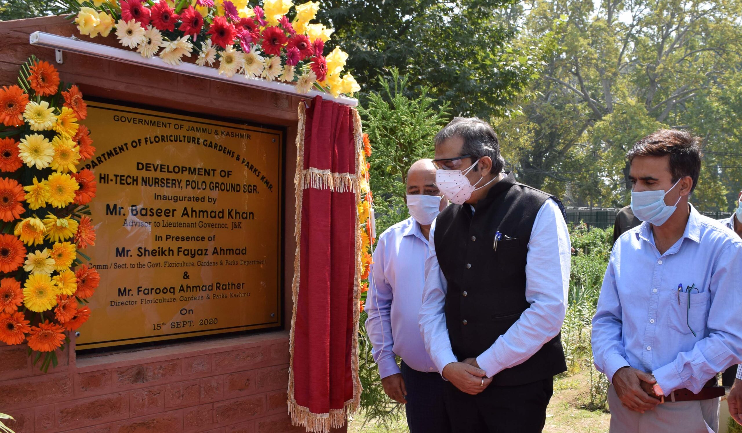 Advisor Baseer Khan inaugurates Hi-Tech Nursery in Srinagar