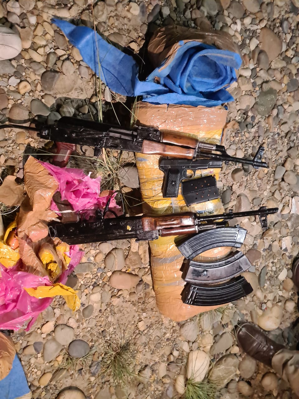 Security forces recover consignment of arms and ammunition in Akhnoor