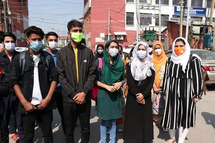 Demanding mass promotion, 11th class students hold protest 