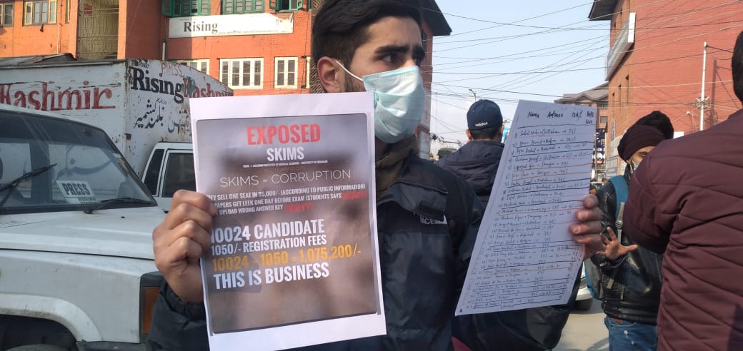 Aspiring Bsc Nursing Students Stage Protest, allege Fraud and Scam in Selection Process by SKIMS Soura.