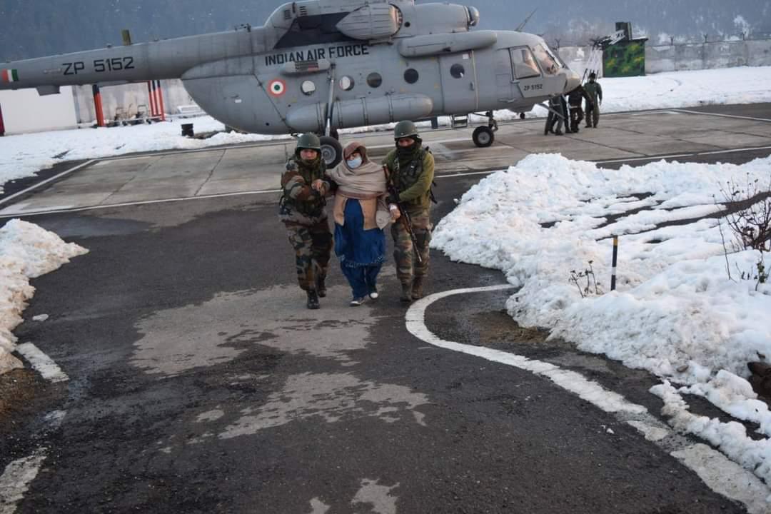 IAF, Army airlift seven patients from snow-bound Tangdhar sector