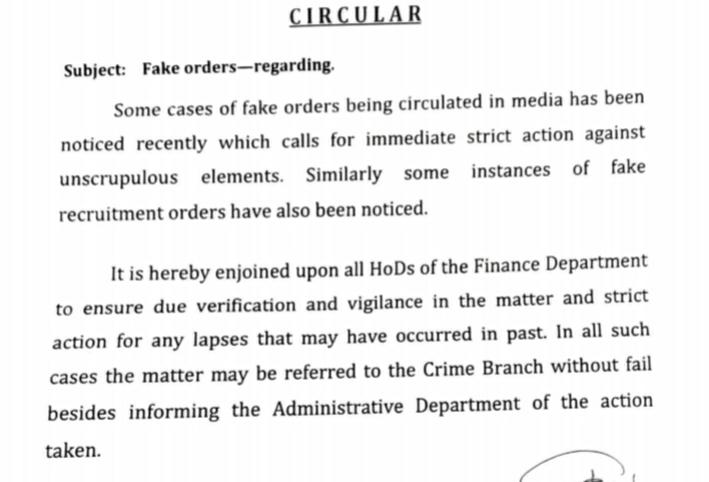 ‘Fake Orders’: Govt directs strict action against unscrupulous elements, CB probe