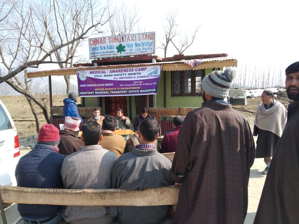 Road Safety Month: MVD Organises Medical Cum Awareness Camp at Sumbal