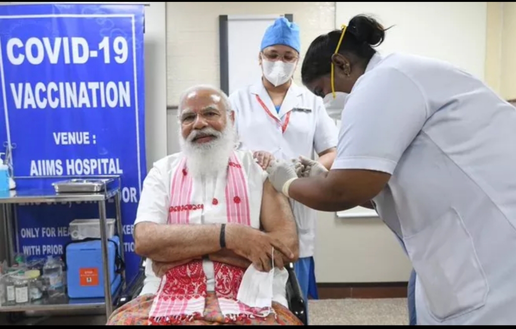 PM Narendra Modi takes first dose of COVID-19 vaccine at Delhi’s AIIMS