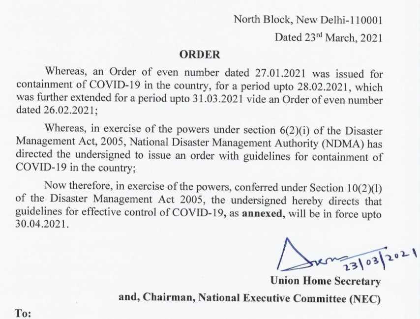 As Covid-19 cases rise again, GoI extend guidelines till April end