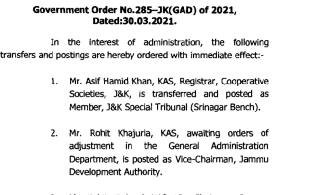 Ten KAS Officers Transferred