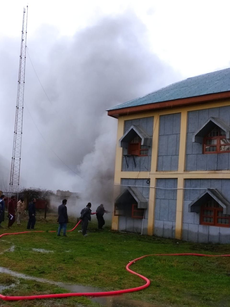 Railways ‘Pentagon’ Building Catches Fire In Budgam