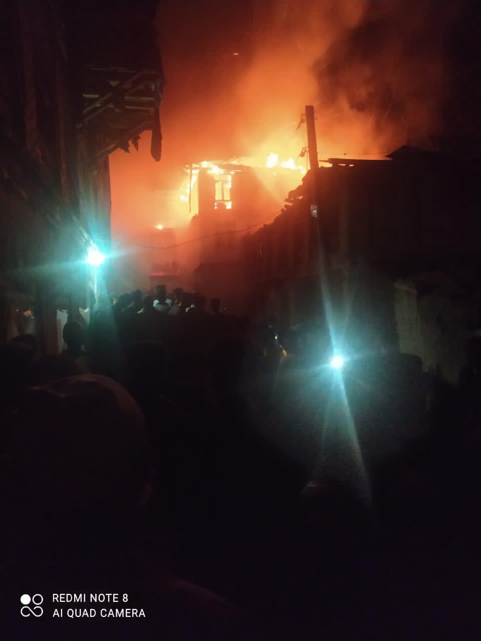 Three- Storey house gutted in fire mishap in Pulwama