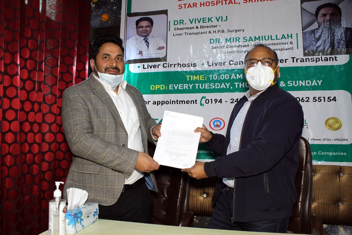 Fortis hospital sets Liver Diseases Centre at Star Hospital Srinagar, Appoints Dr Mir Sammiullah as senior Liver Transplant Consultant at Fortis Hospital Gurugram