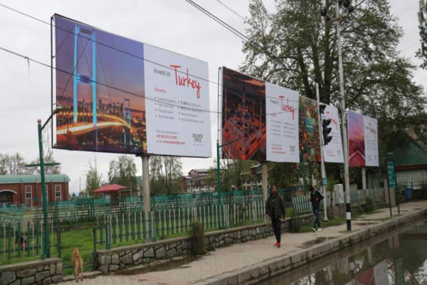 Mysterious ‘Invest In Turkey’ Hoardings Appear In Srinagar’s Lal Chowk