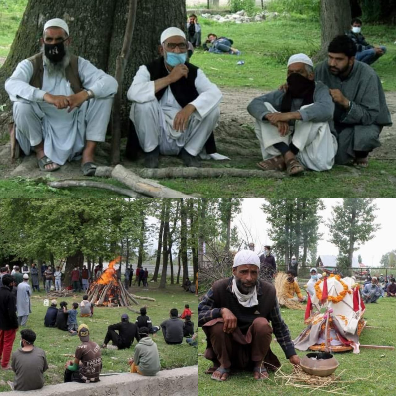 Local Muslims cremate septuagenarian Pandit in South Kashmir village who never left Kashmir