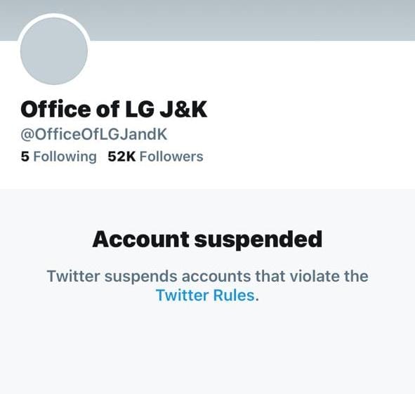 Twitter Suspends Official Handle of LG Manoj Sinha