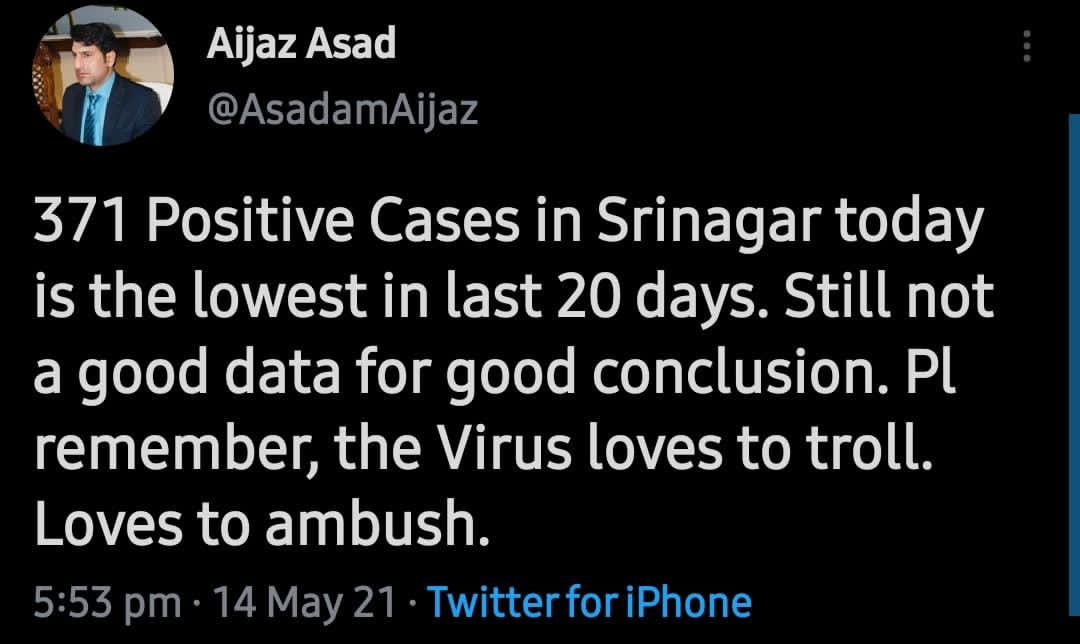 Srinagar Reports Its Lowest Covid-19 Cases In 20 Days