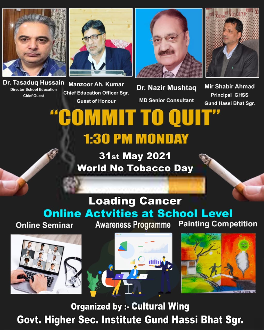 Today on 31st May 2021 world no Tobacco Day  is celebrated all over the world.