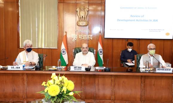 Home Minister Amit Shah reviews development programs of J&K