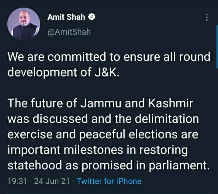 Delimitation, Election Important Milestones In Restoring J&K’s Statehood: Amit Shah