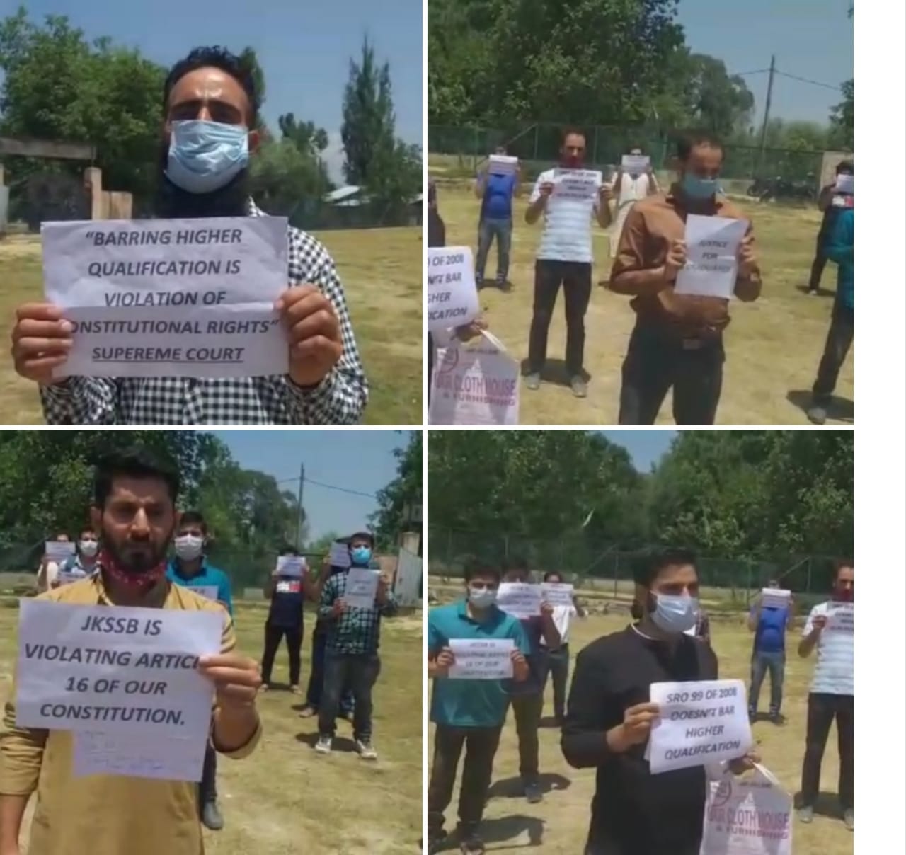 Graduate Aspirants from North Kashmir Protest against JKSSB Class Iv recruitment Policy
