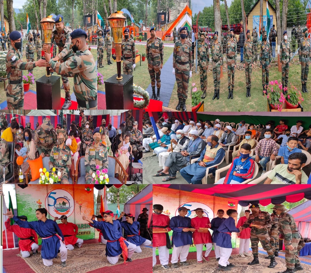 SWARNIM VIJAY VARSH: Swarnim Vijay Varsh Victory Flame Enters Drugmulla Garrison.