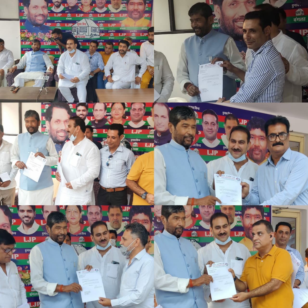 LJP Formed new Body in Jammu and Kashmir Felicitated at party Head Quarters New Delhi.