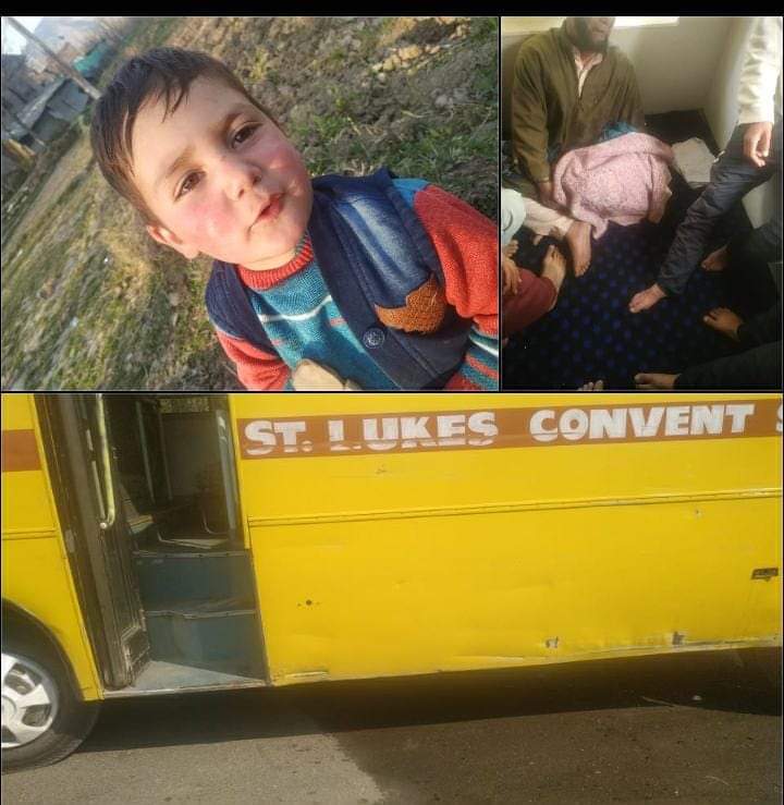 5-year-old boy killed after hit by school bus in Anantnag