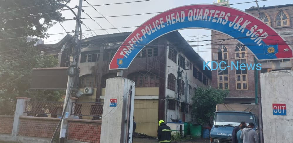 Srinagar: Traffic headquarters office gutted in predawn fire mishap