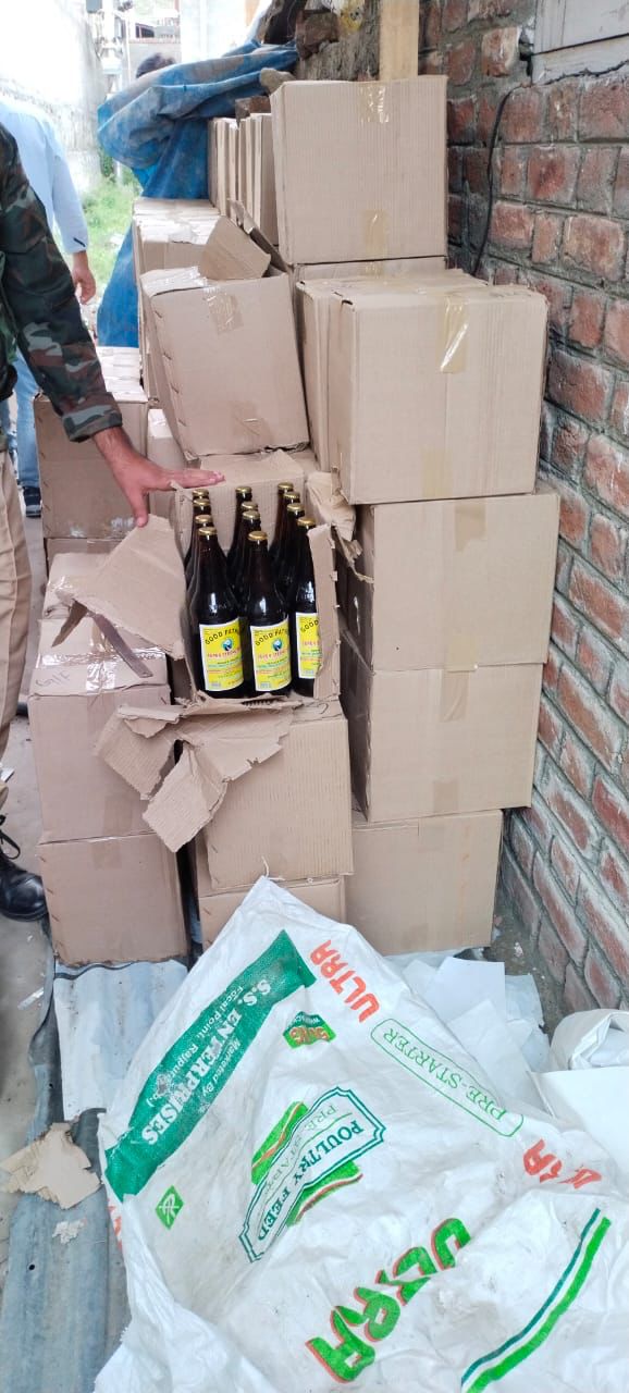Srinagar Police along with Civil authorities sealed a factory involved in the illegal manufacture /processing of Beer in Khunmoh