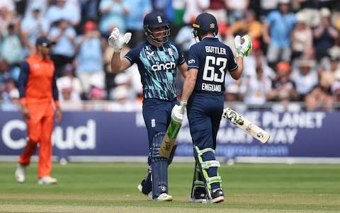 England set new record for highest ODI total 498-4 against the Netherlands