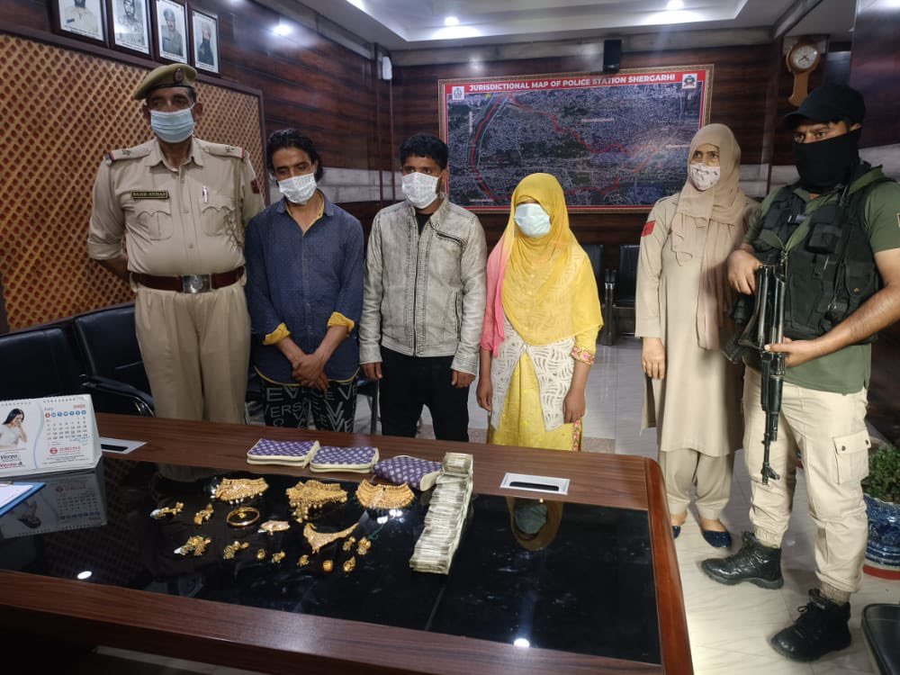 Lady among three thieves arrested, stolen Gold worth Rs 6.5 lakh, Cash amount Rs 110500 recovered: Police