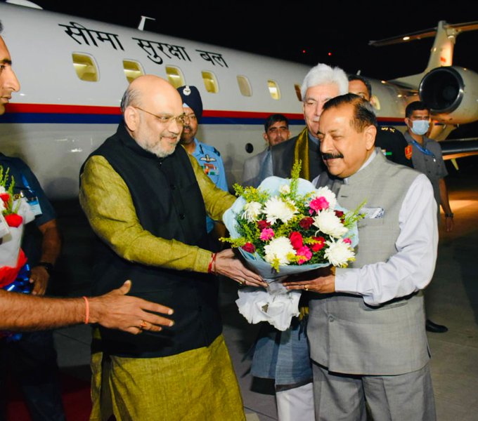 Amid tight security cover; Home Minister Amit Shah arrives in Jammu for 3-day UT visit