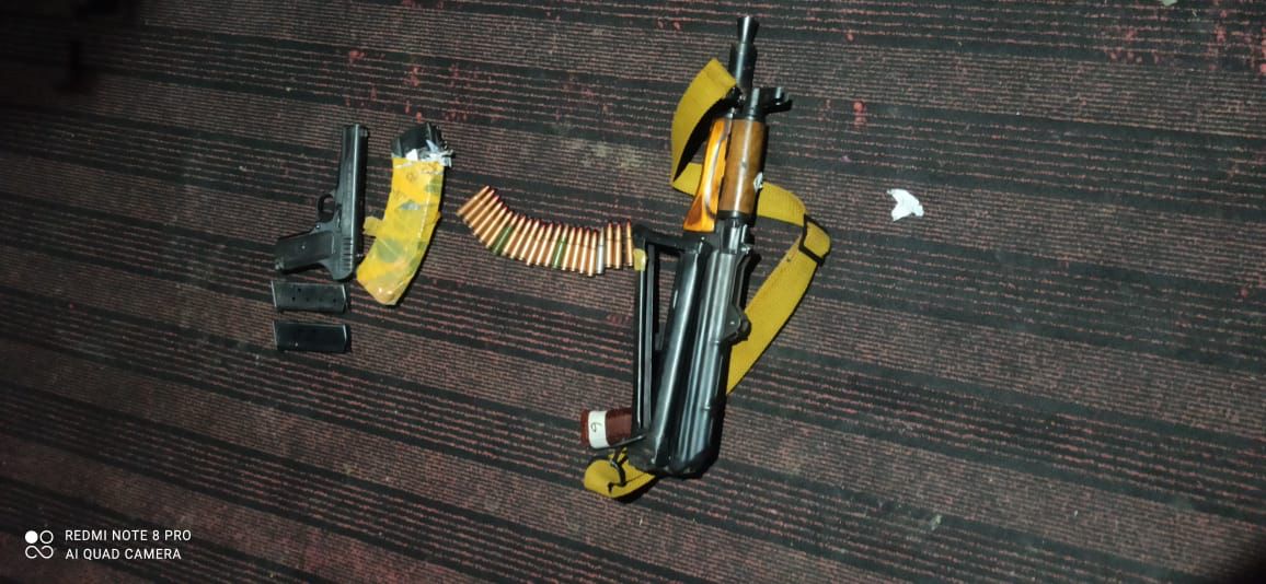Ak-47 rifle, pistol recovered from absconding OGW’s house in Kupwara: Police