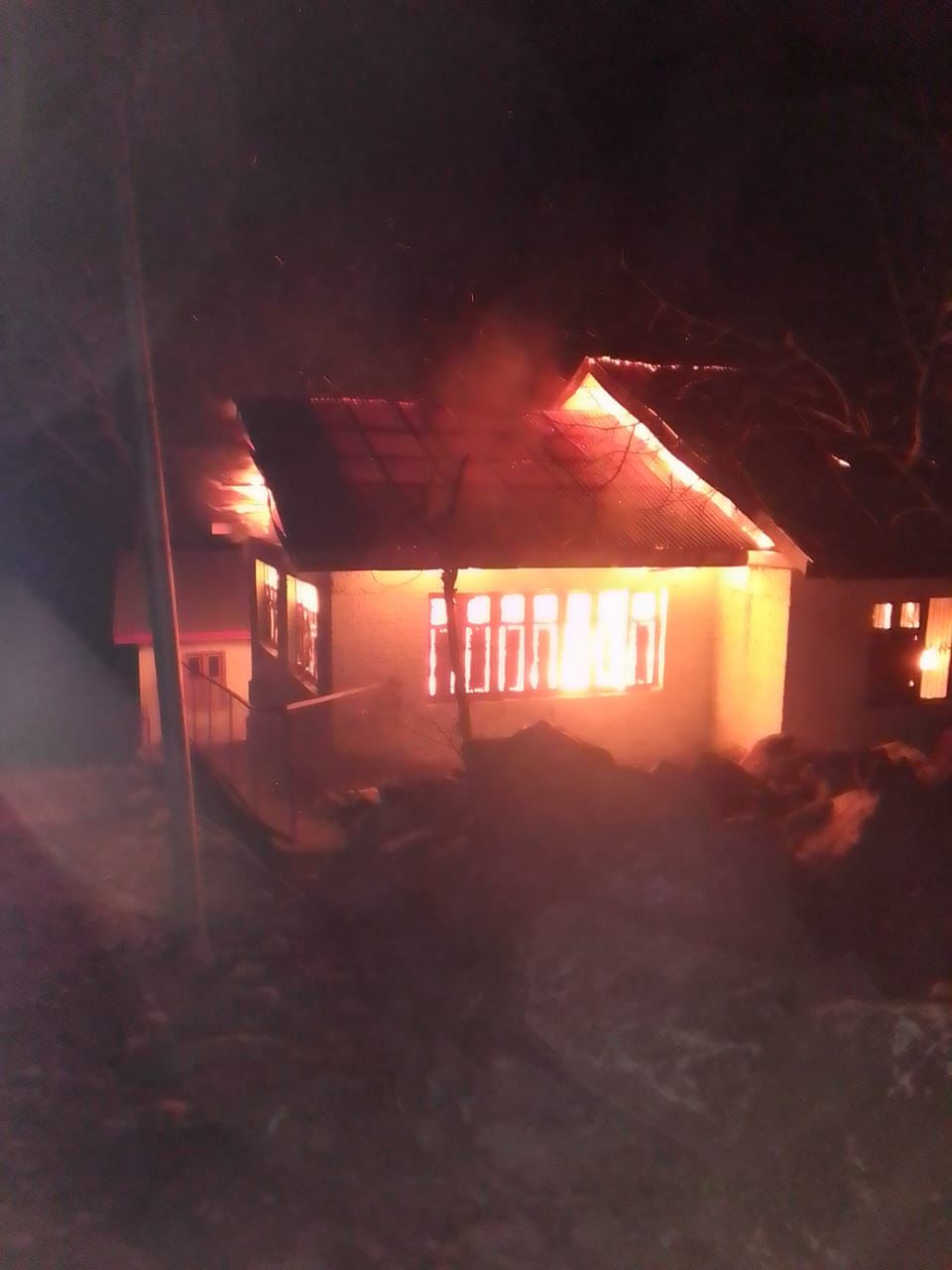 School building damaged in fire in Bandipora village