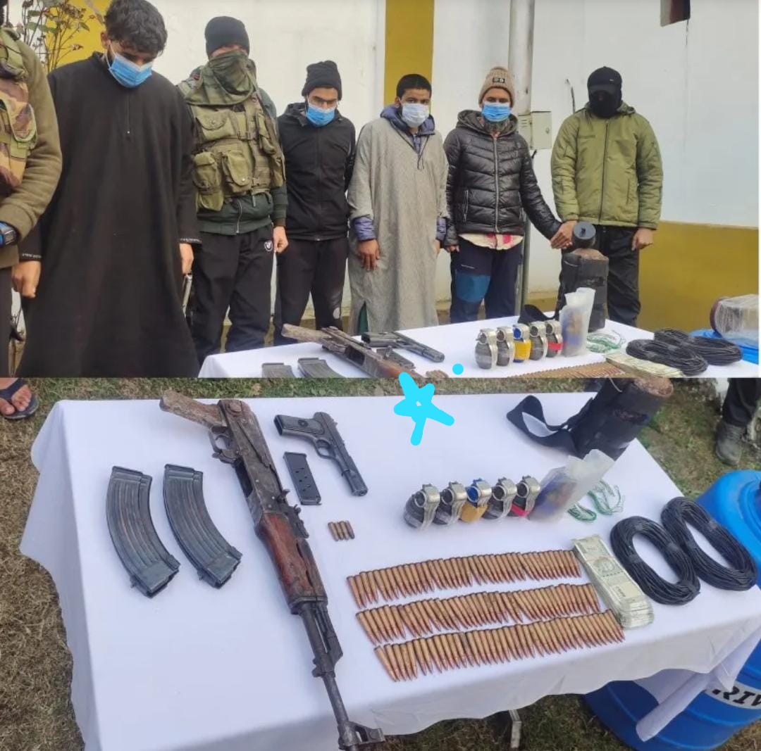 5 Hizb-ul-Mujhaideen Associates Arrested, Arms and Ammunition Recovered in Kupwara: Police