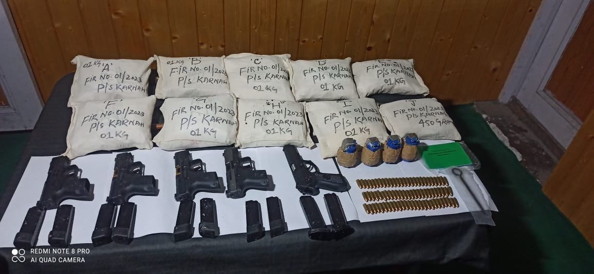 Huge Cache of Arms, Ammunition & Narcotics Seized, 1 Arrested in Kupwara: Police
