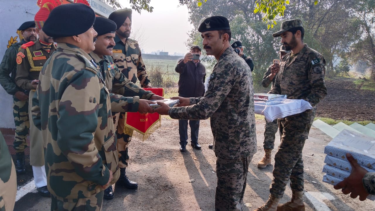 BSF, Pak Rangers Exchange Sweets Along Iinternational Border In Jammu On Republic Day