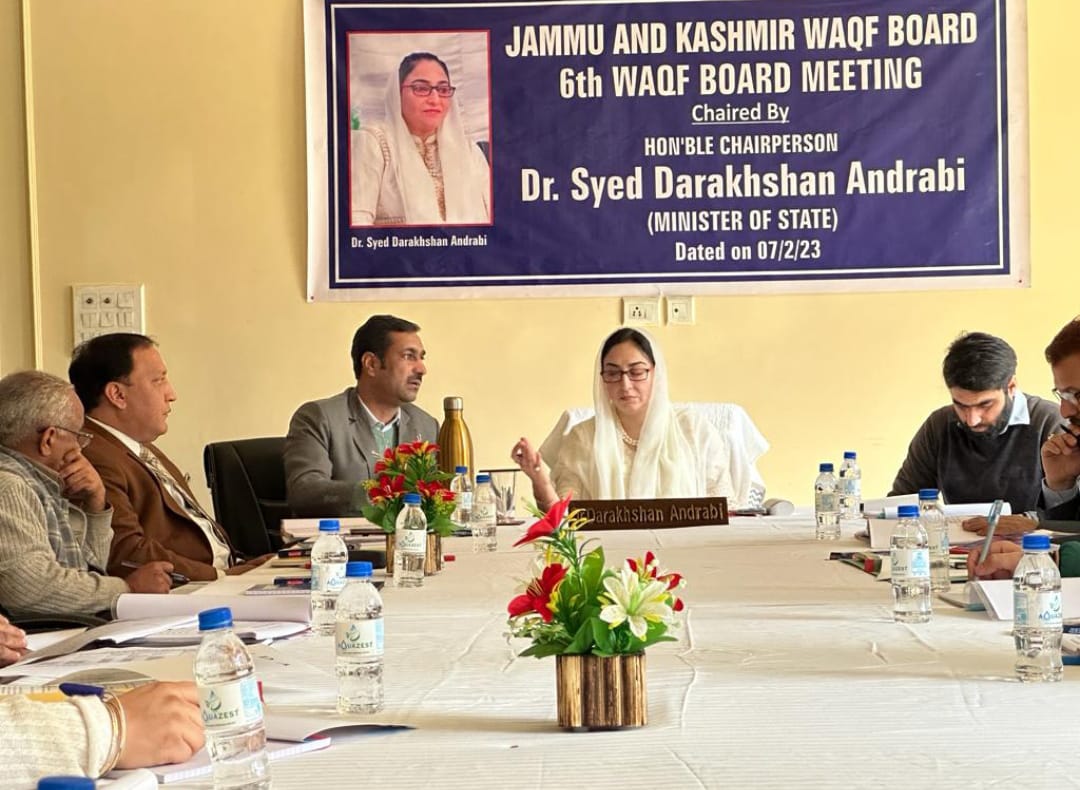 Dr Darakhshan chairs 6th Administrative Meeting of J&K Waqf Board in Jammu