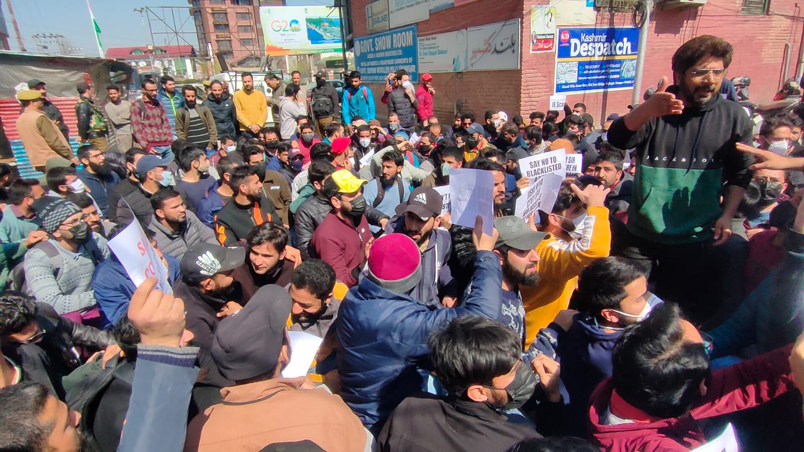 JKSSB Job Aspirants Protest in Srinagar, Demand Complete Ban on APTECH Ltd.