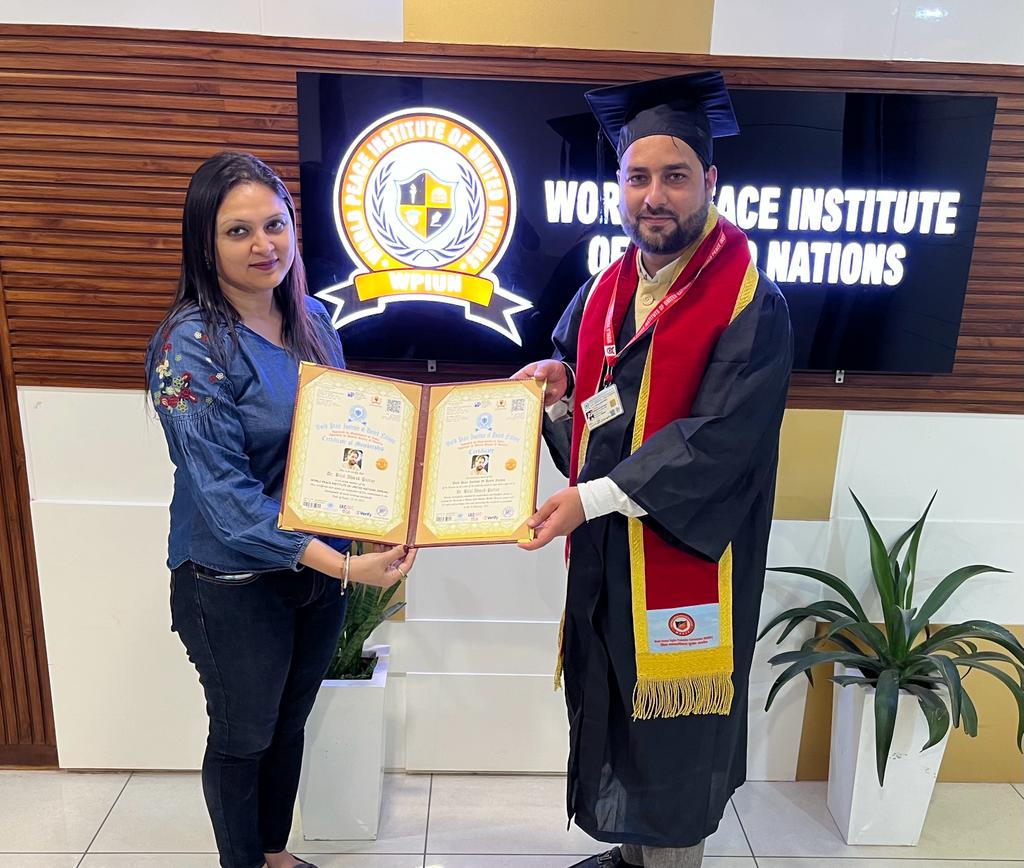 Bilal Parray Felicitated with ‘Doctorate for Peace Activism’