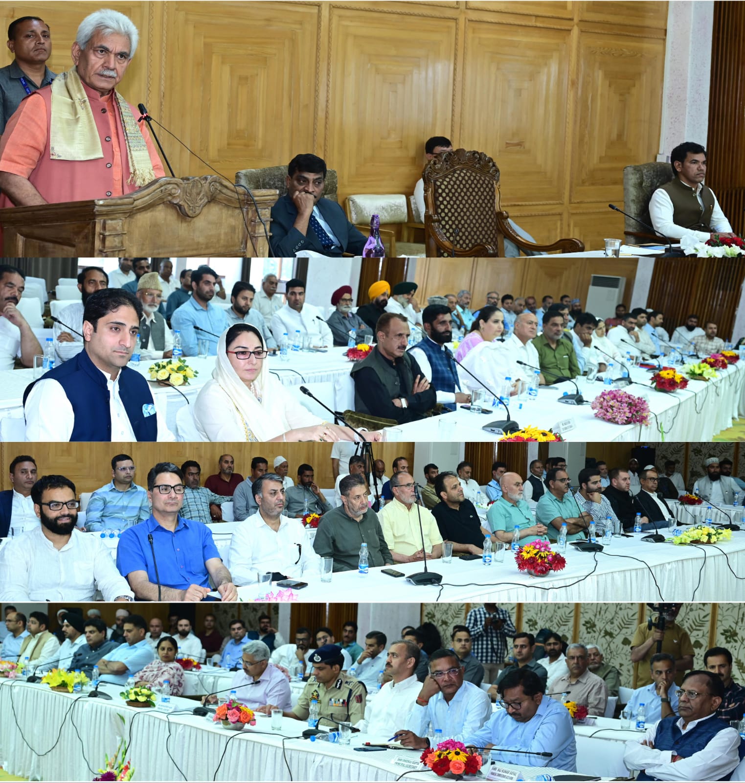 LG Sinha interacts with prominent members of PRIs, Civil Society organizations, Trade, Business and Spiritual Leaders