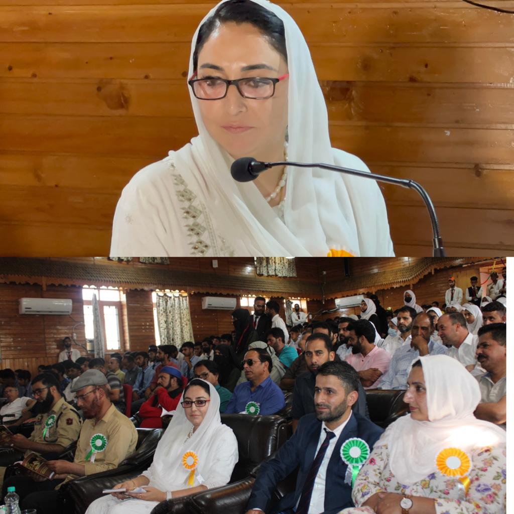Dr Andrabi released book by Dr Nazrul Islam at Sopore
