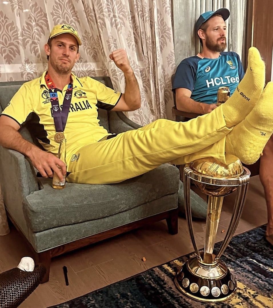 Viral Photo Shows Mitchell Marsh Resting His Legs On World Cup Trophy, Internet Reacts