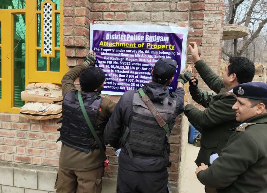 Police attach property of militant associate in Central Kashmir’s Budgam