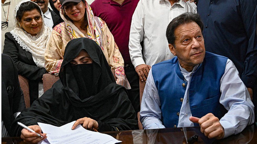 Jailed Pakistani former Prime Minister Imran Khan and wife convicted for “fraudulent marriage”.