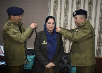 Piping Ceremony for Promotion of Lady Inspector Dalbir Kour Held at District Police Headquarters Kupwara