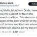MLA Mehraj Malik Withdraws Support to NC, Cites Public Interest as Key Reason