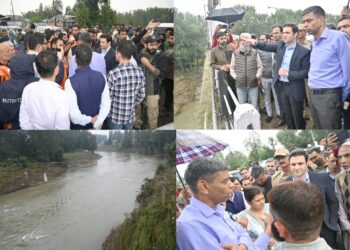 IMCT Visits Kulgam, Reviews Flood Damages, visits sevral areas for on ground damage Assessments