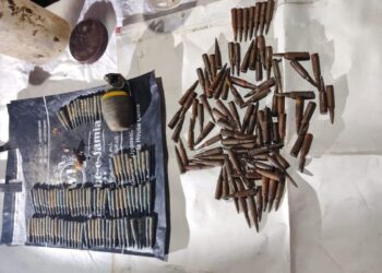 Arms and ammunition recovered during CASO in Rajpora forest